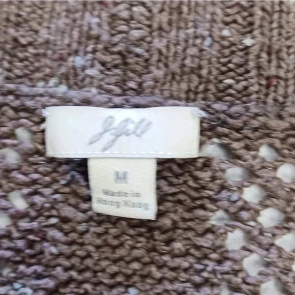 J. Jill Open Front Knit Cardigan Sweater Brown Size Medium - Picture 8 of 8